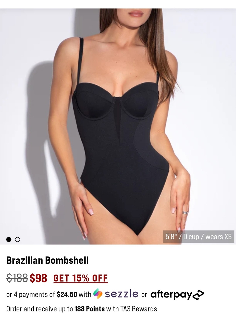 Brazilian Bombshell Black One-Piece Swimwear